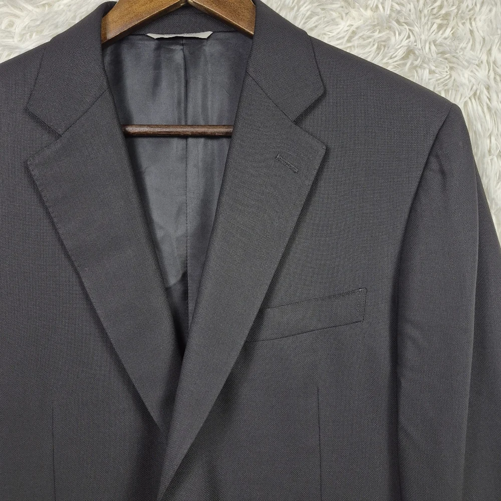 Canali 1934 Men's 100% Wool Travel Water‎ Resistant Black Italy 44L US